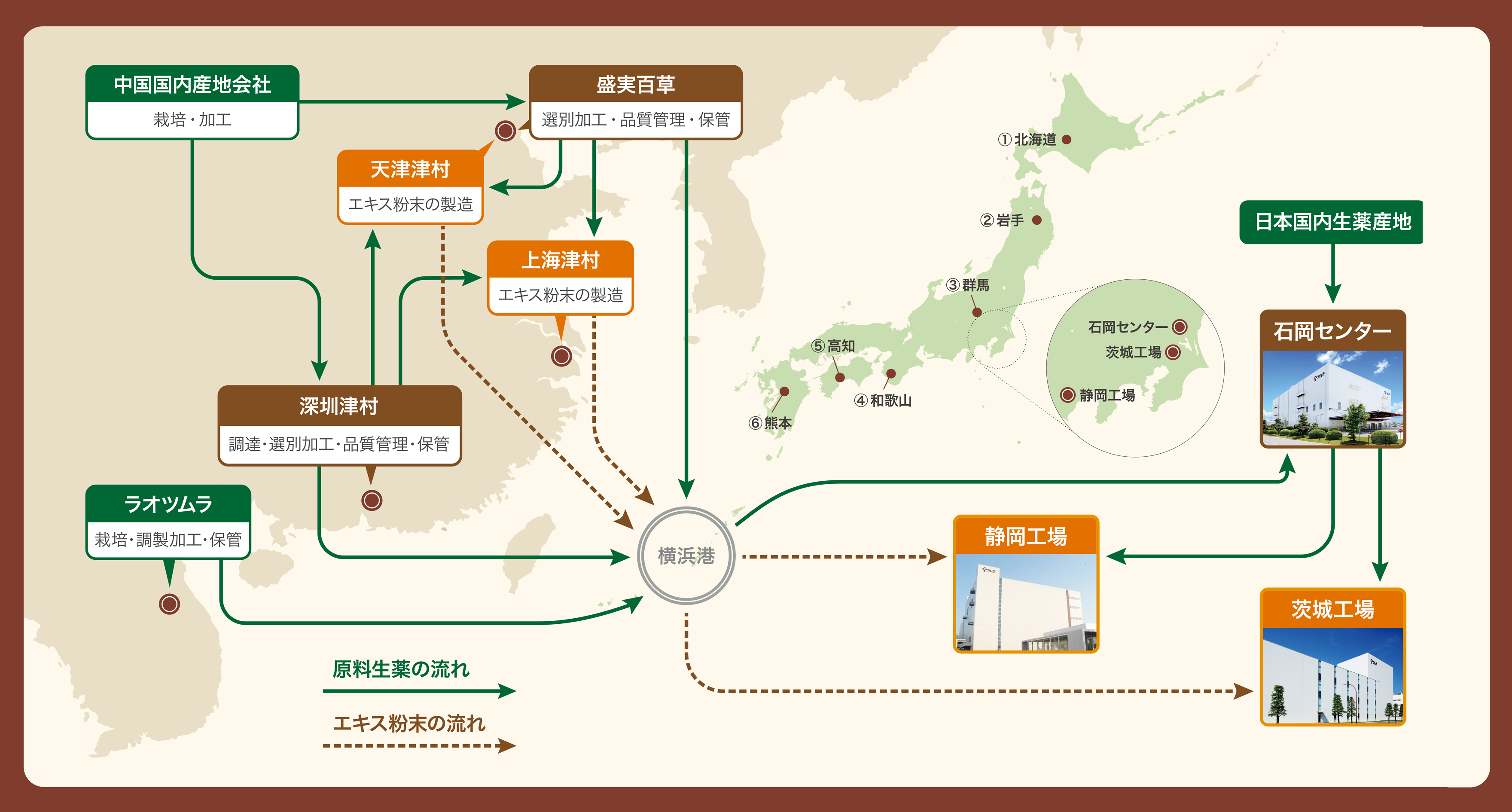 原料生薬栽培から製造までの主要な流れ
