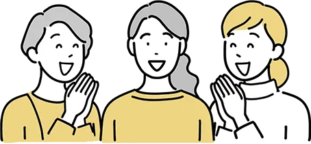 3人の女性が話しているイラスト