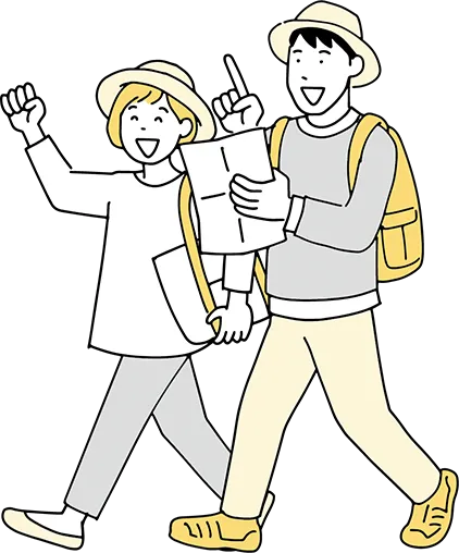 イキイキとした男女のイラスト