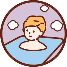 ぬるめのお湯と薄暗い環境で手足を伸ばそう イメージイラスト