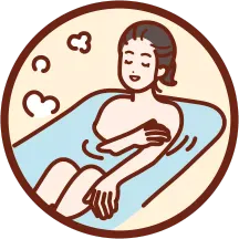 温熱効果と浮力でラクになる! イメージイラスト