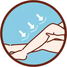 お風呂の温熱&水圧がむくみを軽く! イメージイラスト