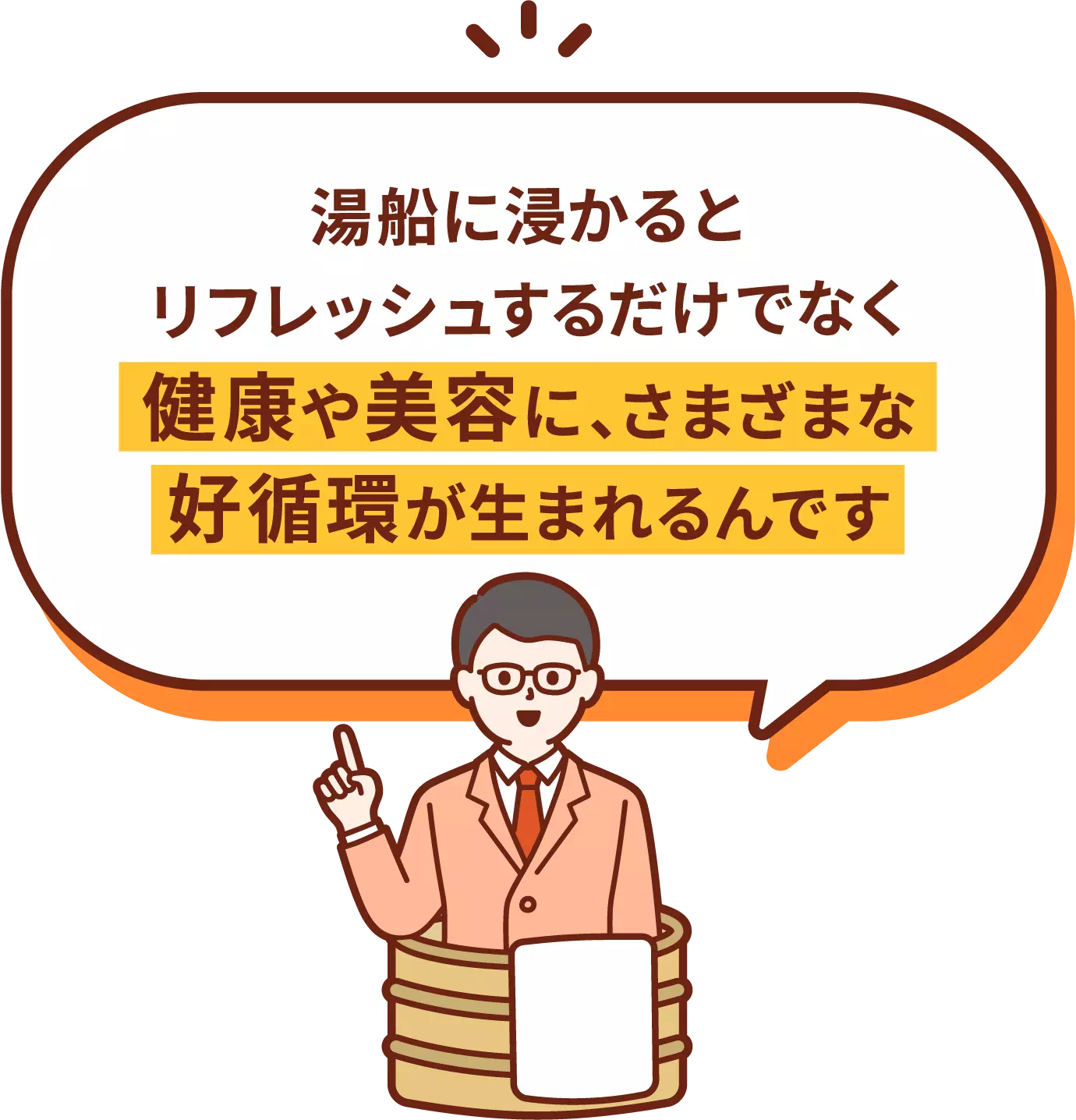 湯船に浸かるとリフレッシュするだけでなく健康や美容に、さまざまな好循環が生まれるんです