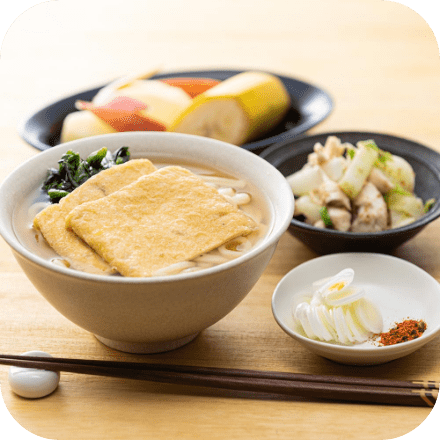 たんぱく質たっぷりきつねうどん