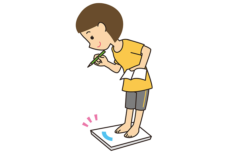 まずは体重計に毎日乗って、記録してみる