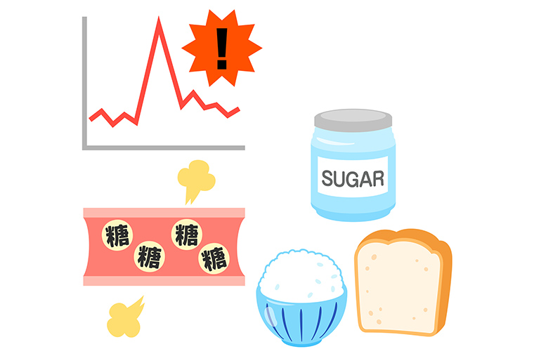 食後に眠くなるのは血糖値が関係している